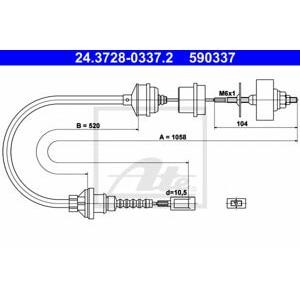 въжен механизъм, задействане на съединителя ATE 24.3728-0337.2 