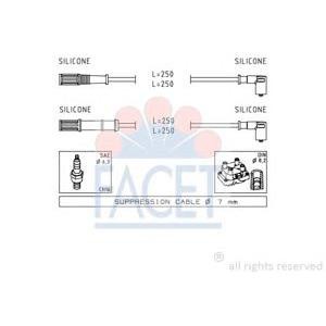 кабели за свещи - комплект запалителни кабели FACET 4.7170 