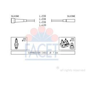 кабели за свещи - комплект запалителни кабели FACET 4.9501 