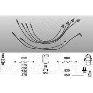 кабели за свещи - комплект запалителни кабели BOUGICORD 4304 