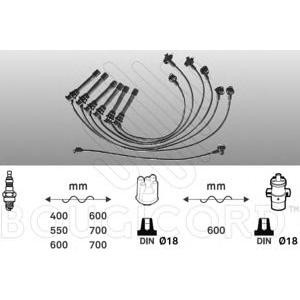 кабели за свещи - комплект запалителни кабели BOUGICORD 7186 