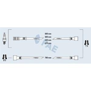кабели за свещи - комплект запалителни кабели FAE 83370 