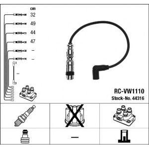 комплект запалителни кабели NGK 44316 