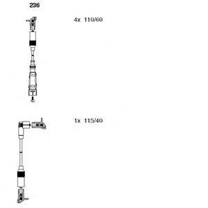 кабели за свещи - комплект запалителни кабели BREMI 236 
