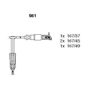 кабели за свещи - комплект запалителни кабели BREMI 981 