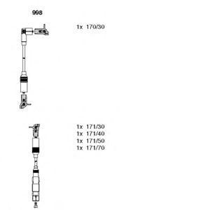 кабели за свещи - комплект запалителни кабели BREMI 998 