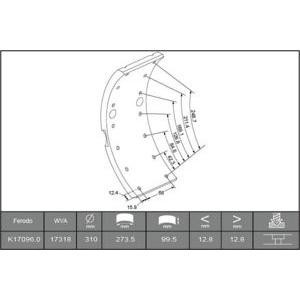 комплект феродо за накладки, барабанни спирачки FERODO K17096.0-F3653