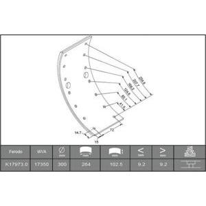 комплект феродо за накладки, барабанни спирачки FERODO K17973.0-F3658 