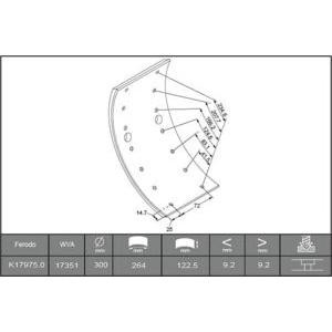комплект феродо за накладки, барабанни спирачки FERODO K17975.0-F3549 