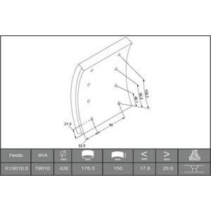 комплект феродо за накладки, барабанни спирачки FERODO K19010.0-F3658 
