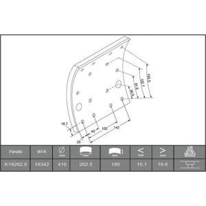 комплект феродо за накладки, барабанни спирачки FERODO K19262.0-F3656 