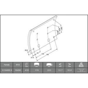 комплект феродо за накладки, барабанни спирачки FERODO K19488.0-F3658 