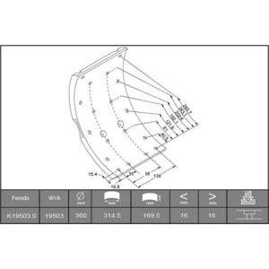 комплект феродо за накладки, барабанни спирачки FERODO K19503.0-F3653 