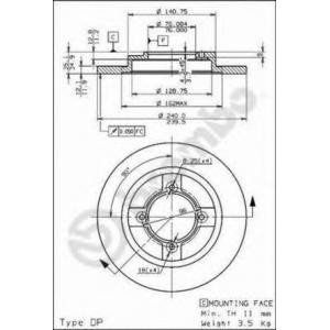 спирачен диск BREMBO 08.3082.10 