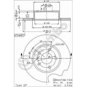 спирачен диск BREMBO 08.3126.21