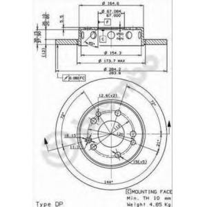 спирачен диск BREMBO 08.4750.34