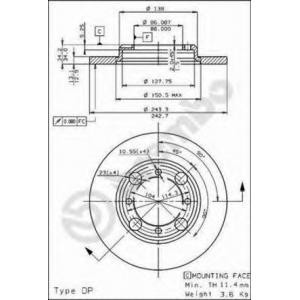 спирачен диск BREMBO 08.4786.10 