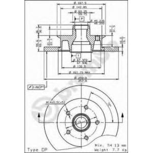 спирачен диск BREMBO 08.5177.10 
