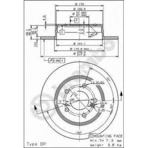 спирачен диск BREMBO 08.5178.30 