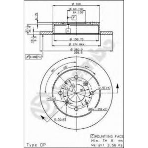 спирачен диск BREMBO 08.5582.10