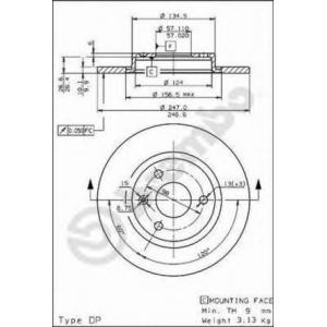 спирачен диск BREMBO 08.5583.10