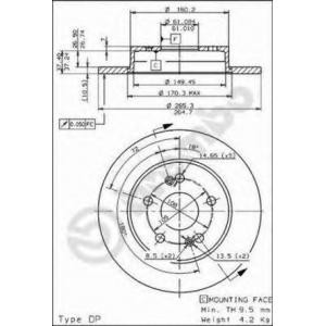 спирачен диск BREMBO 08.5645.10