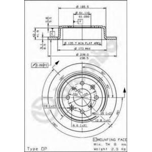 спирачен диск BREMBO 08.5719.10