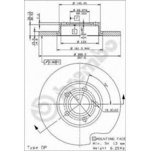спирачен диск BREMBO 08.5747.14