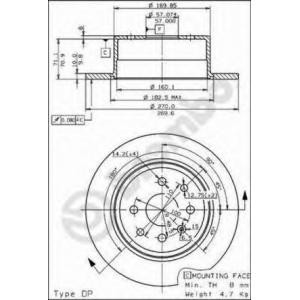 спирачен диск BREMBO 08.5748.10