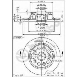 спирачен диск BREMBO 08.5954.10