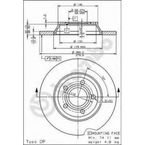 спирачен диск BREMBO 08.6751.10
