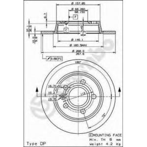 спирачен диск BREMBO 08.6935.10 