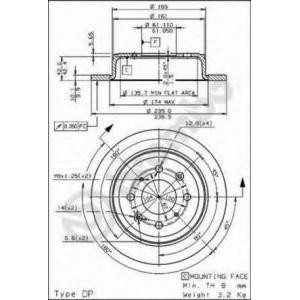 спирачен диск BREMBO 08.7104.75