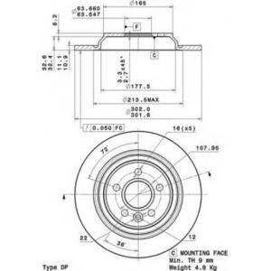 спирачен диск BREMBO 08.A537.11