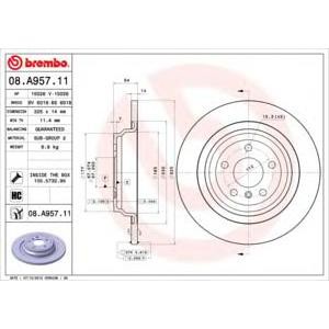 спирачен диск BREMBO 08.A957.11
