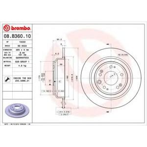 спирачен диск BREMBO 08.B360.10