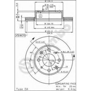 спирачен диск BREMBO 09.3102.10