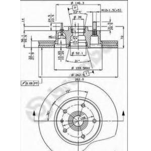 спирачен диск BREMBO 09.4777.14