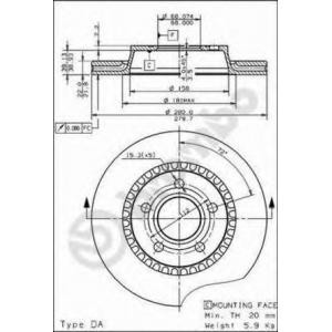 спирачен диск BREMBO 09.4964.10
