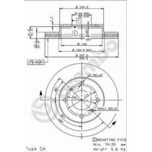 спирачен диск BREMBO 09.5449.14