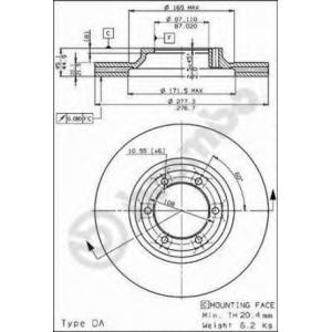спирачен диск BREMBO 09.6817.10
