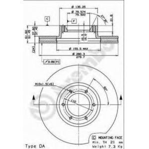 спирачен диск BREMBO 09.7717.10 