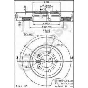 спирачен диск BREMBO 09.7720.11 