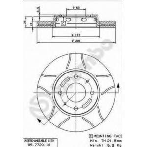 спирачен диск BREMBO 09.7720.75