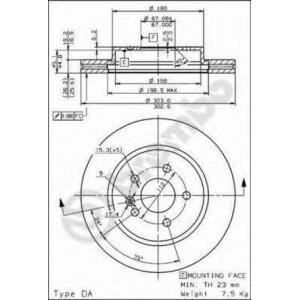 спирачен диск BREMBO 09.7823.10 