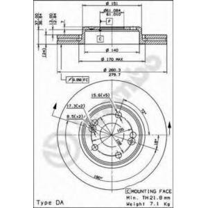 спирачен диск BREMBO 09.8137.14