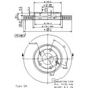 спирачен диск BREMBO 09.8681.10