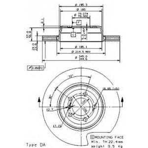 спирачен диск BREMBO 09.9352.10 