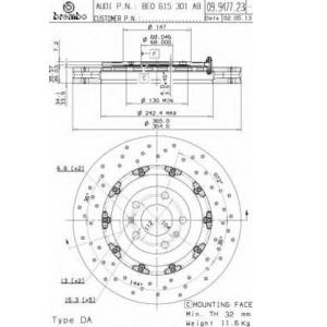 спирачен диск BREMBO 09.9477.23