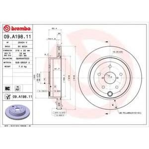 спирачен диск BREMBO 09.A198.11